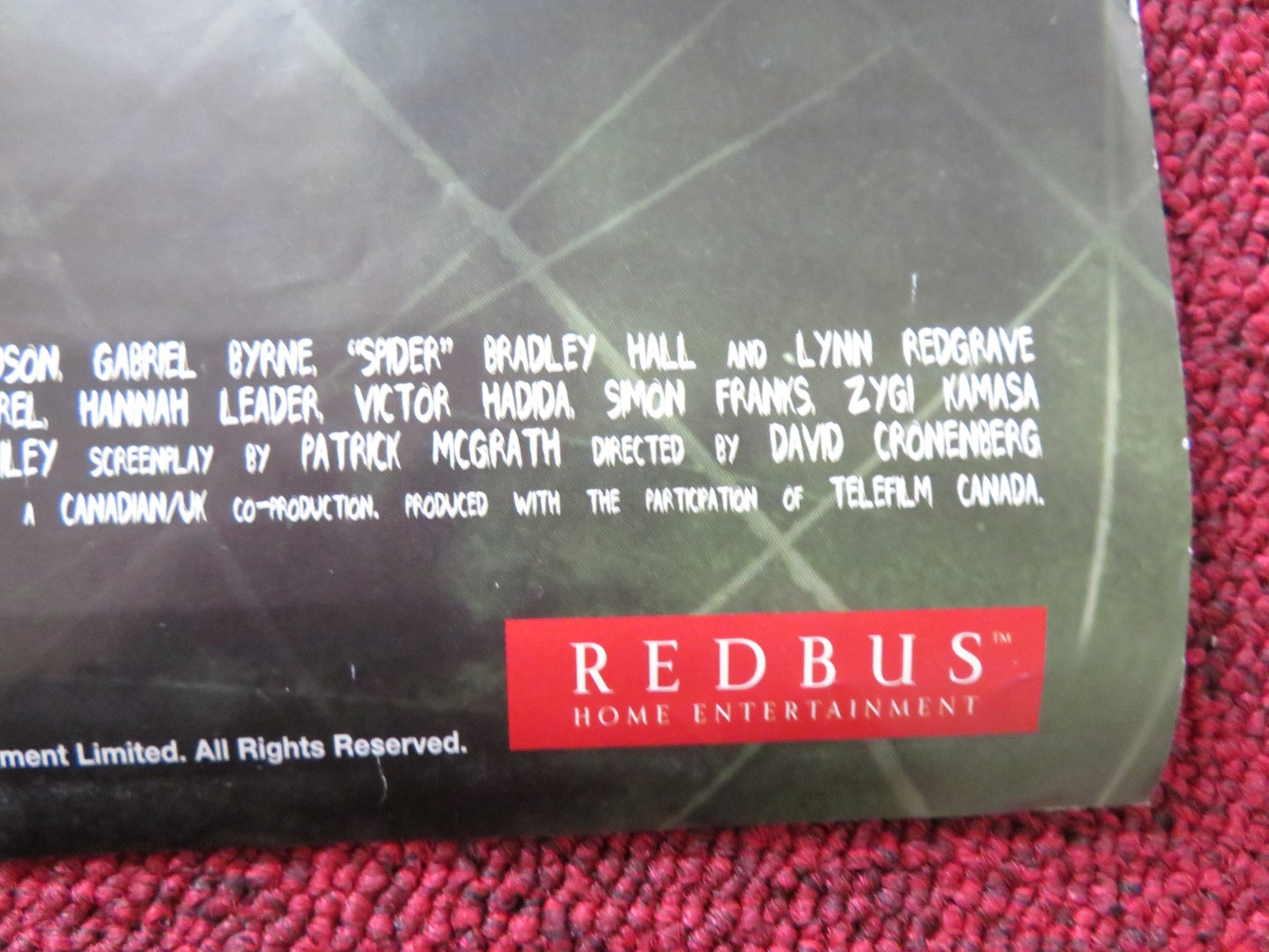 SPIDER VHS VIDEO POSTER DAVID CRONENBERG RALPH FIENNES 2002 Rendezvous Cinema Movie posters