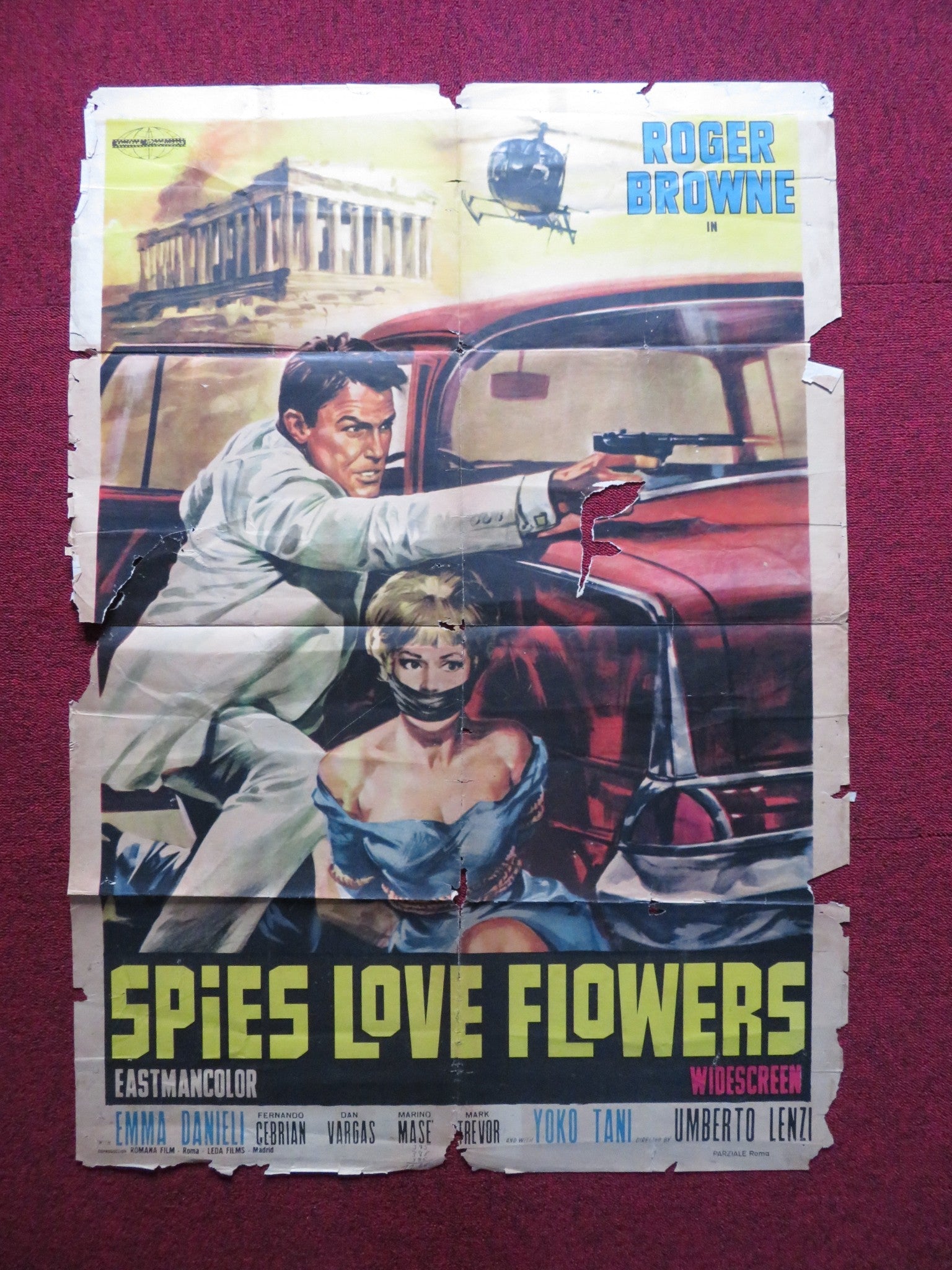 SPIES LOVE FLOWERS SPANISH POSTER ROGER BROWNE EMMA DANIELI 1966 Rendezvous Cinema Movie posters