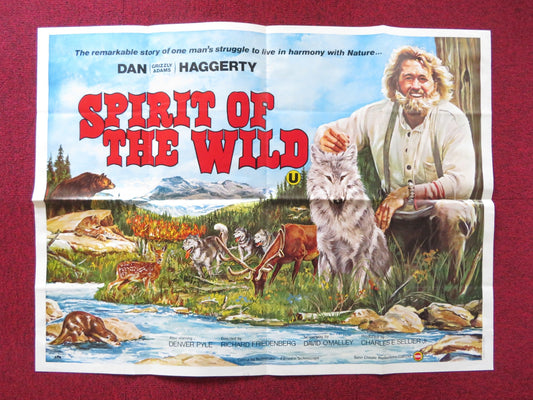 SPIRIT OF THE WILD UK QUAD POSTER FOLDED DAN HAGGERTY KEN CURTIS 1981 Rendezvous Cinema Movie posters