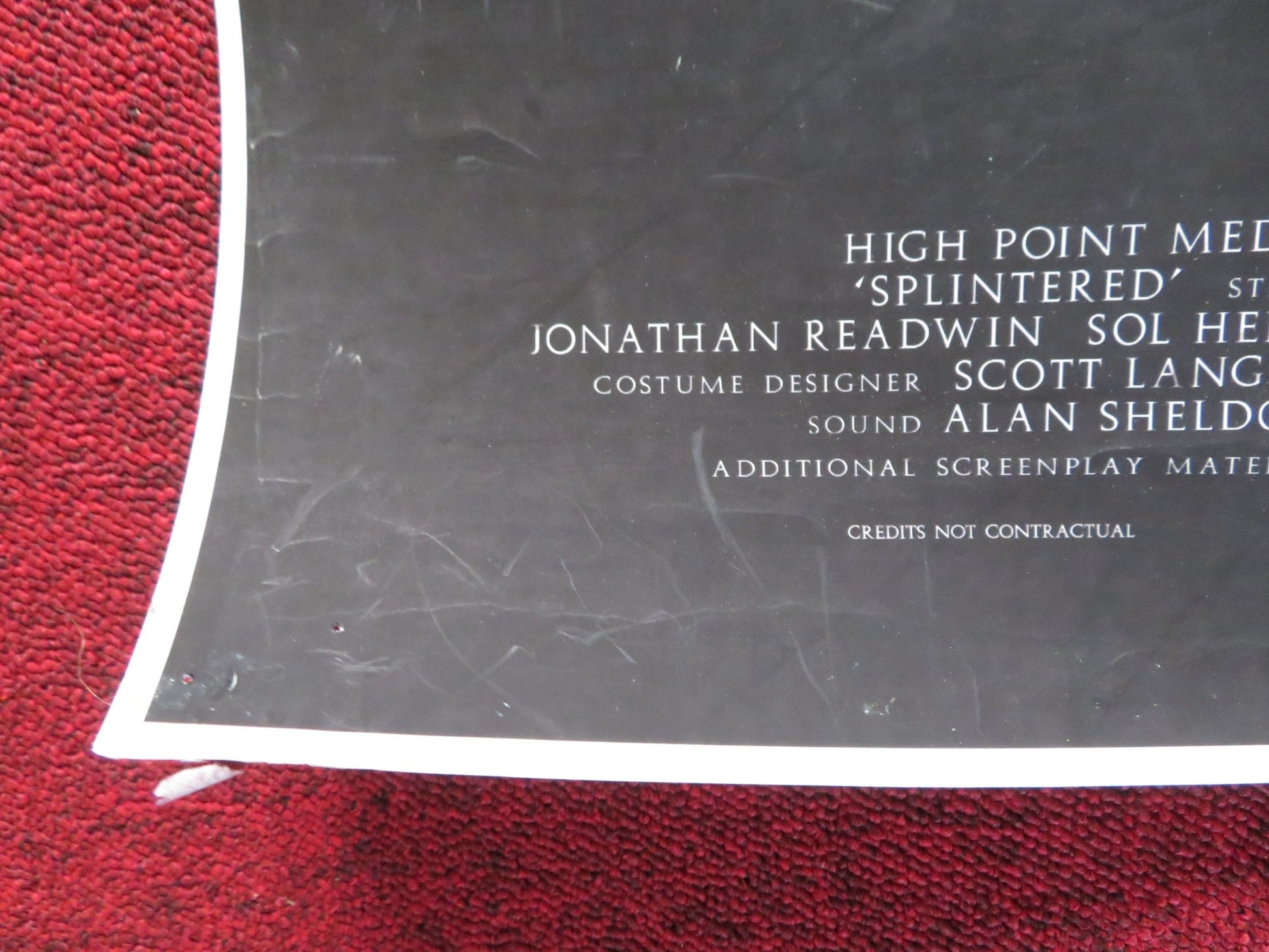 SPLINTERED POSTER STEPHEN WALTERS HOLLY WESTON 2010 Rendezvous Cinema Movie posters