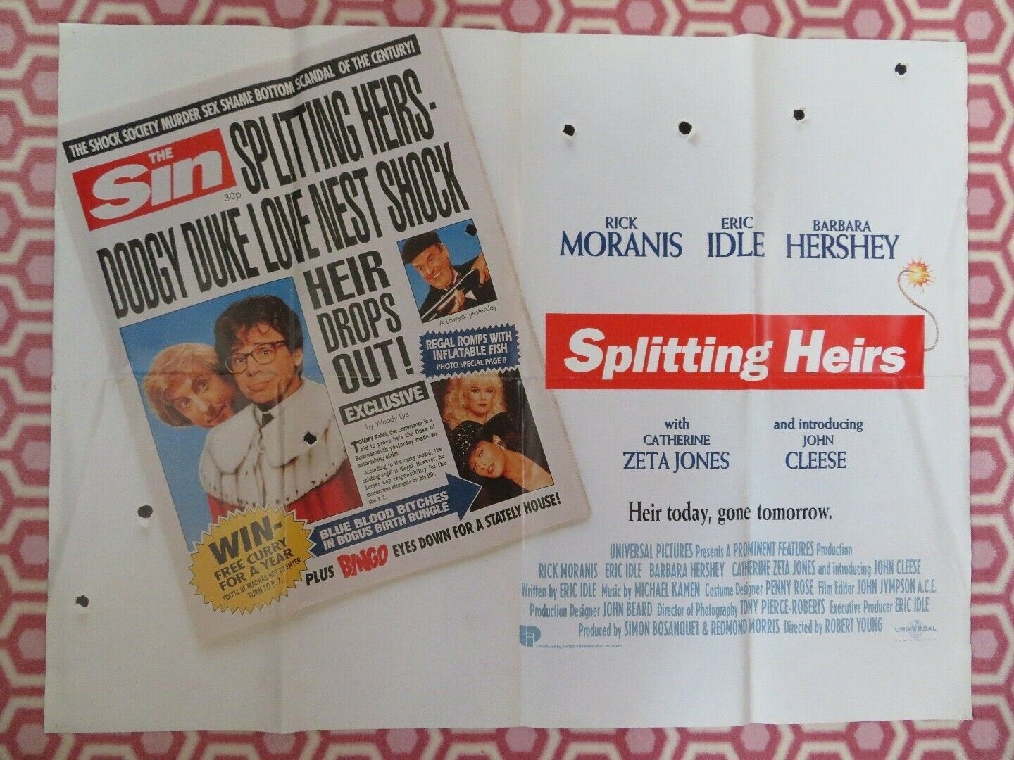 SPLITTING HEIRS BRITISH QUAD (30 x 40) POSTER RICK MORANIS ERIC IDLE JOHN CLEESE Movie posters