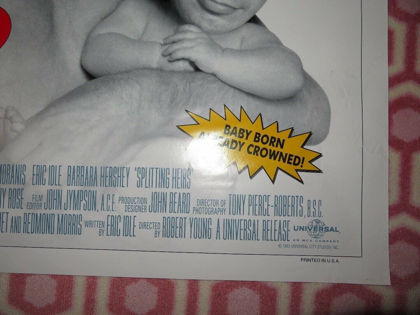 SPLITTING HEIRS US ONE SHEET ROLLED POSTER RICK MORANIS ERIC IDLE 1993 Movie posters