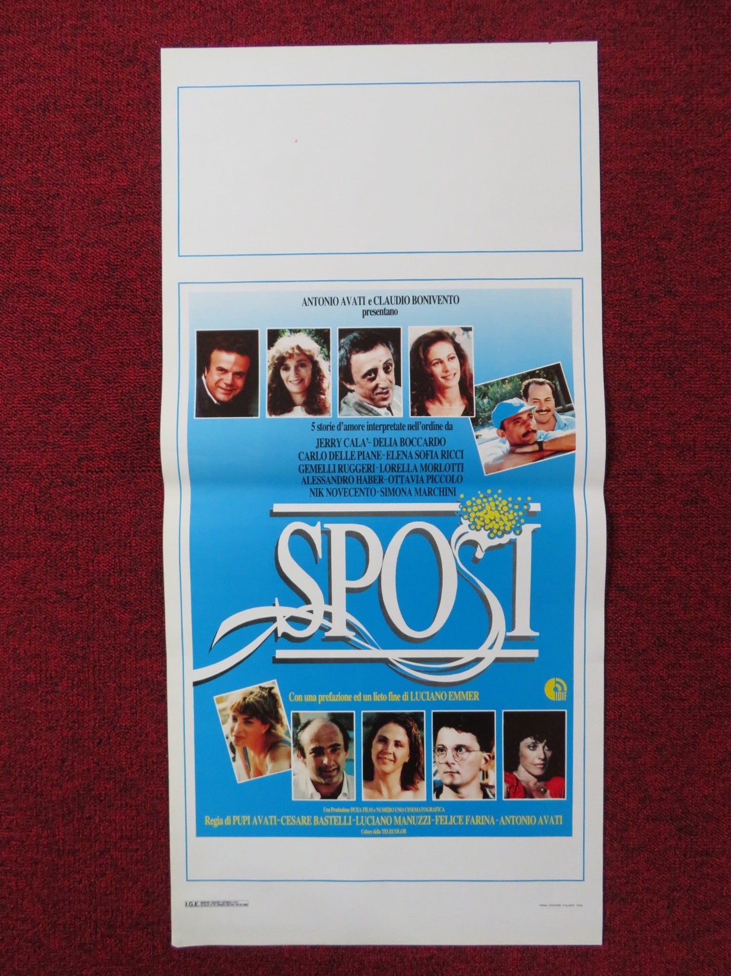 SPOSI ITALIAN LOCANDINA POSTER JERRY CALA DELIA BOCCARDO 1988 Rendezvous Cinema Movie posters