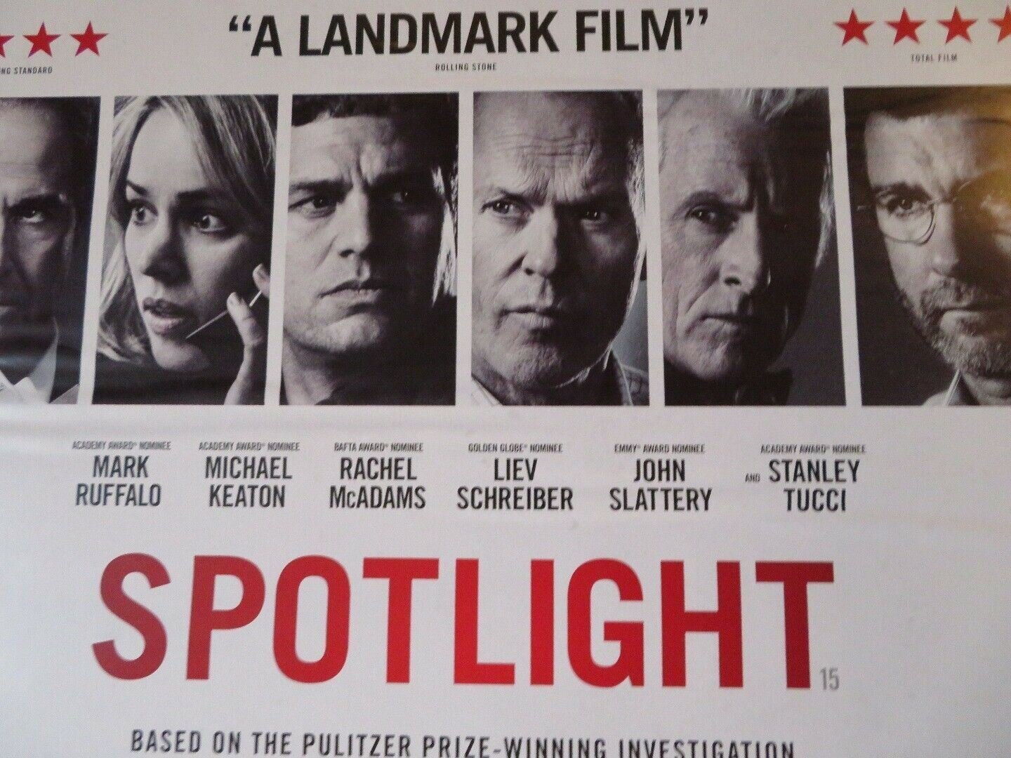 SPOTLIGHT UK ONE SHEET (27"x 41") ROLLED POSTER MARK RUFFALO MICHAEL KEATON 2015 Movie posters