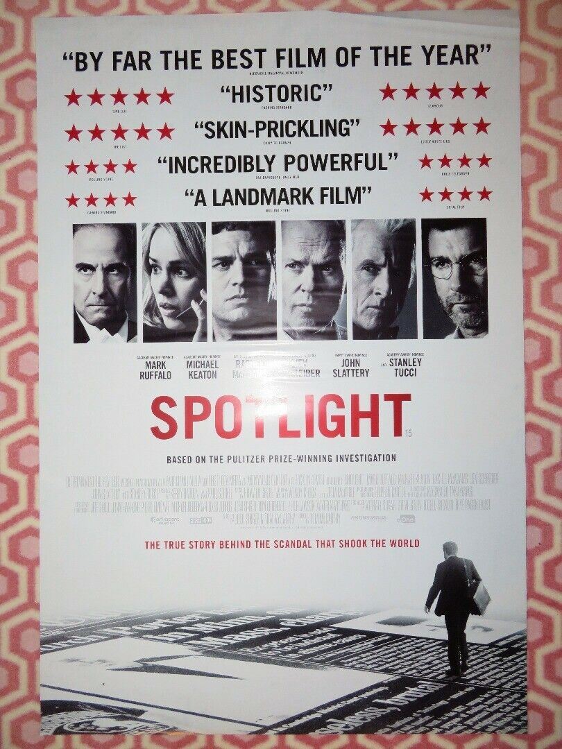 SPOTLIGHT UK ONE SHEET (27"x 41") ROLLED POSTER MARK RUFFALO MICHAEL KEATON 2015 Movie posters
