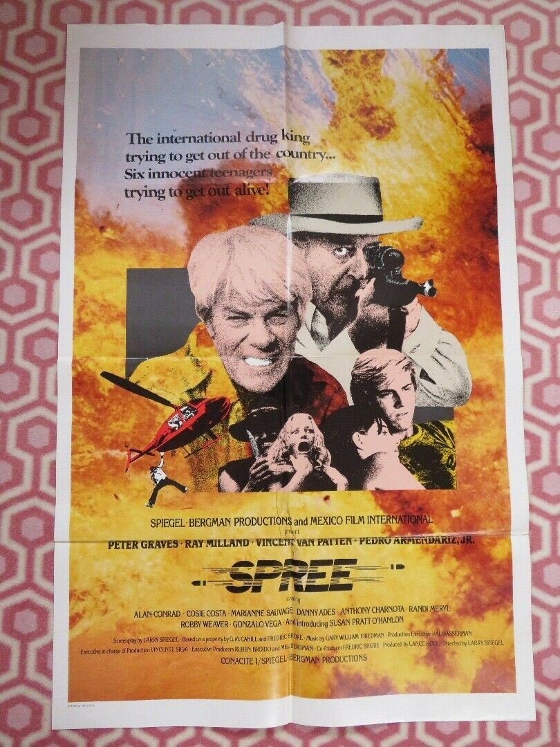 SPREE/Survival Run FOLDED US ONE SHEET POSTER PETER GRAVES RAY MILLAND 1979 Movie posters