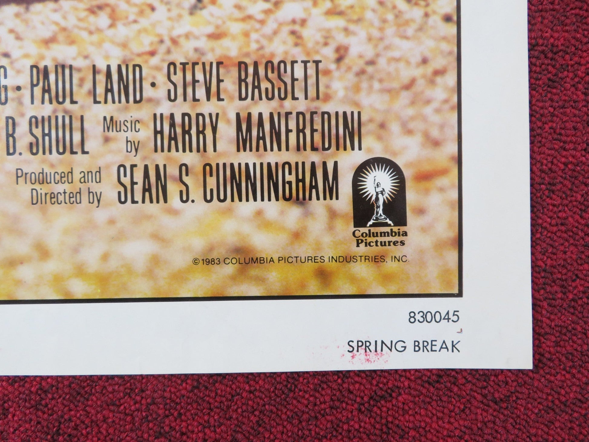 SPRING BREAK - B FOLDED US ONE SHEET POSTER DAVID KNELL PERRY LANG 1983 Rendezvous Cinema Movie posters