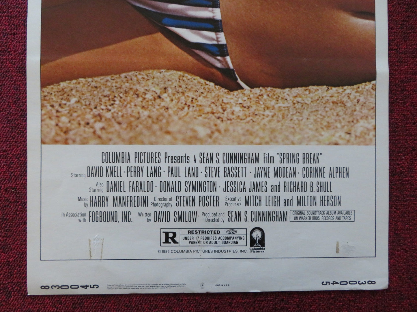 SPRING BREAK US INSERT (14"x 36") POSTER DAVID KNELL PERRY LANG 1983 Rendezvous Cinema Movie posters