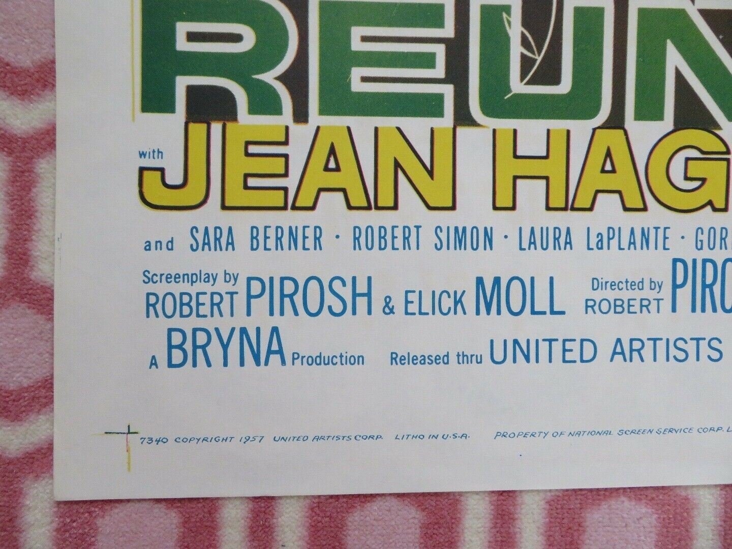 SPRING REUNION FOLDED US ONE SHEET POSTER JEAN HAGEN SRA BERNER 1957 Movie posters