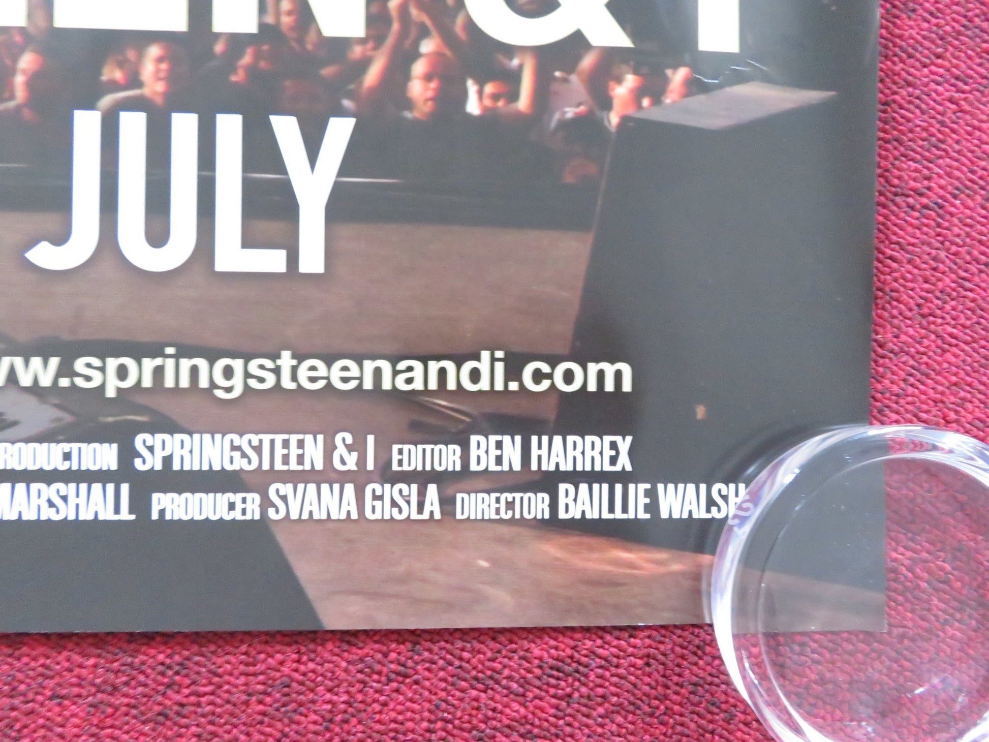 SPRINGSTEEN AND I UK QUAD (30"x 40") ROLLED POSTER BRUCE SPRINGSTEEN 2013 Rendezvous Cinema Movie posters