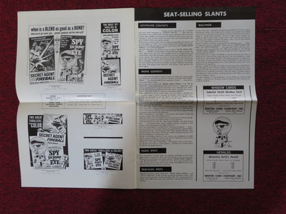 SPY IN YOUR EYE / SECRET AGENT FIREBALL - PRESSBOOK UNCUT AMERICAN INT. 1965 Rendezvous Cinema Movie posters