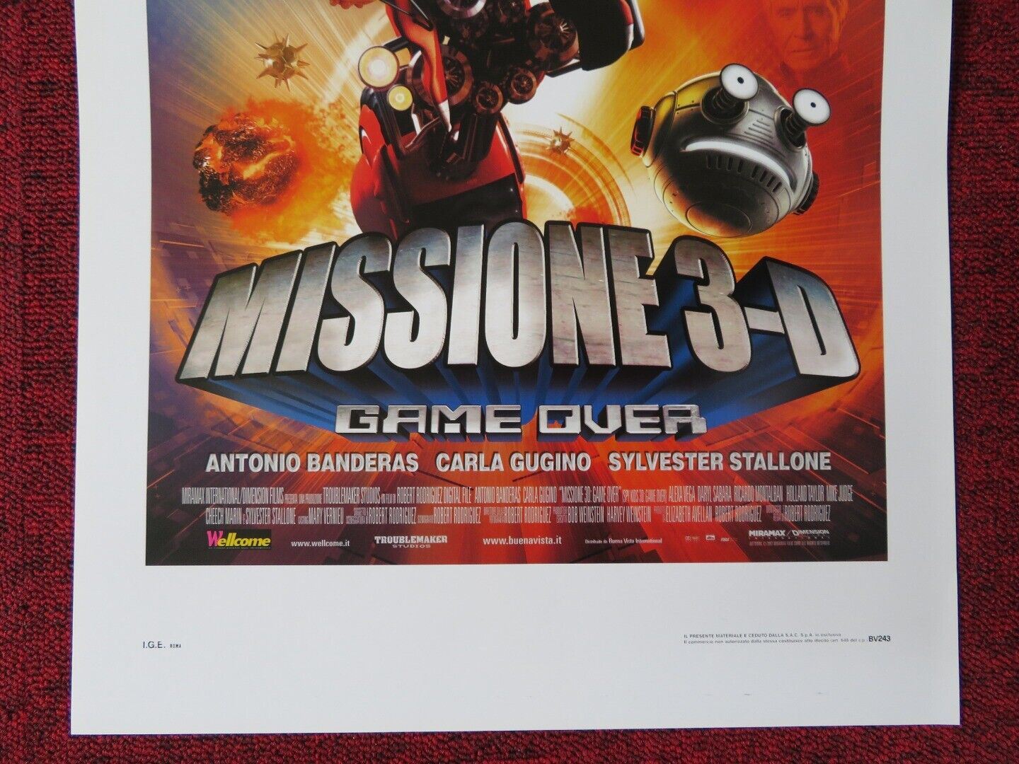 SPY KIDS 3: GAME OVER ITALIAN LOCANDINA (27.5"x13") POSTER STALLONE BANDERAS '03 Movie posters