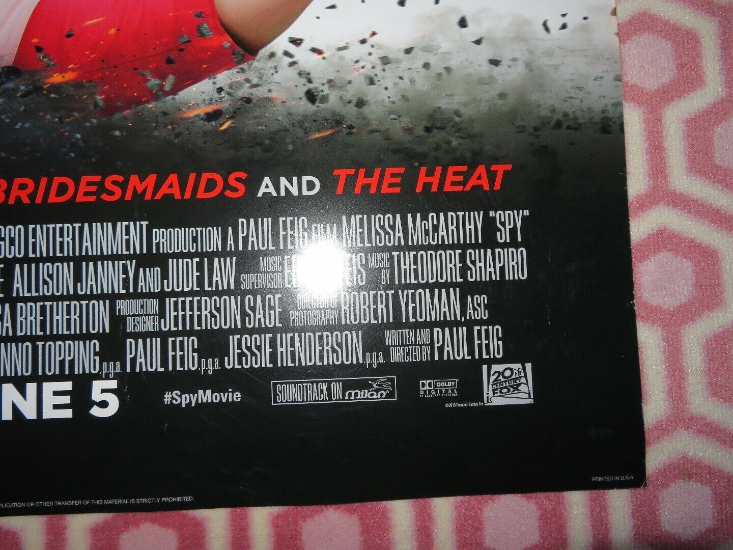 SPY VERSION B US ONE SHEET ROLLED POSTER MELISSA MCCARTHY JASON STATHAM 2015 Movie posters