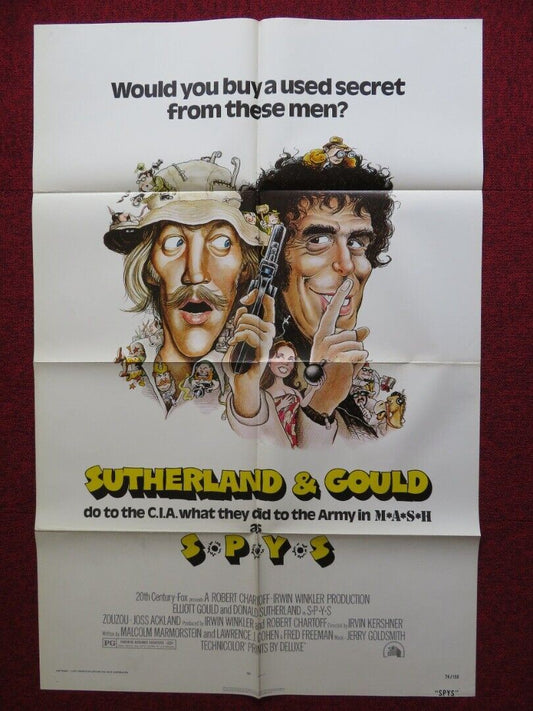 S*P*Y*S FOLDED US ONE SHEET POSTER ELLIOTT GOULD DONALD SUTHERLAND 1974 - Rendezvous Cinema