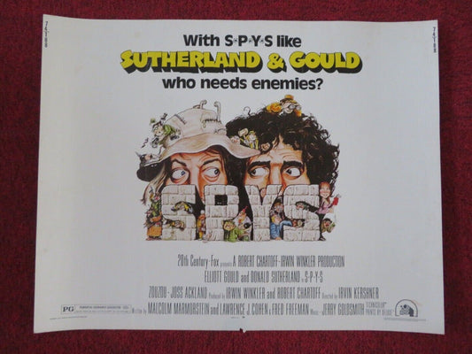 S*P*Y*S US HALF SHEET (22"x 28") POSTER DONALD SUTHERLAND ELLIOT GOULD 1974 Movie posters