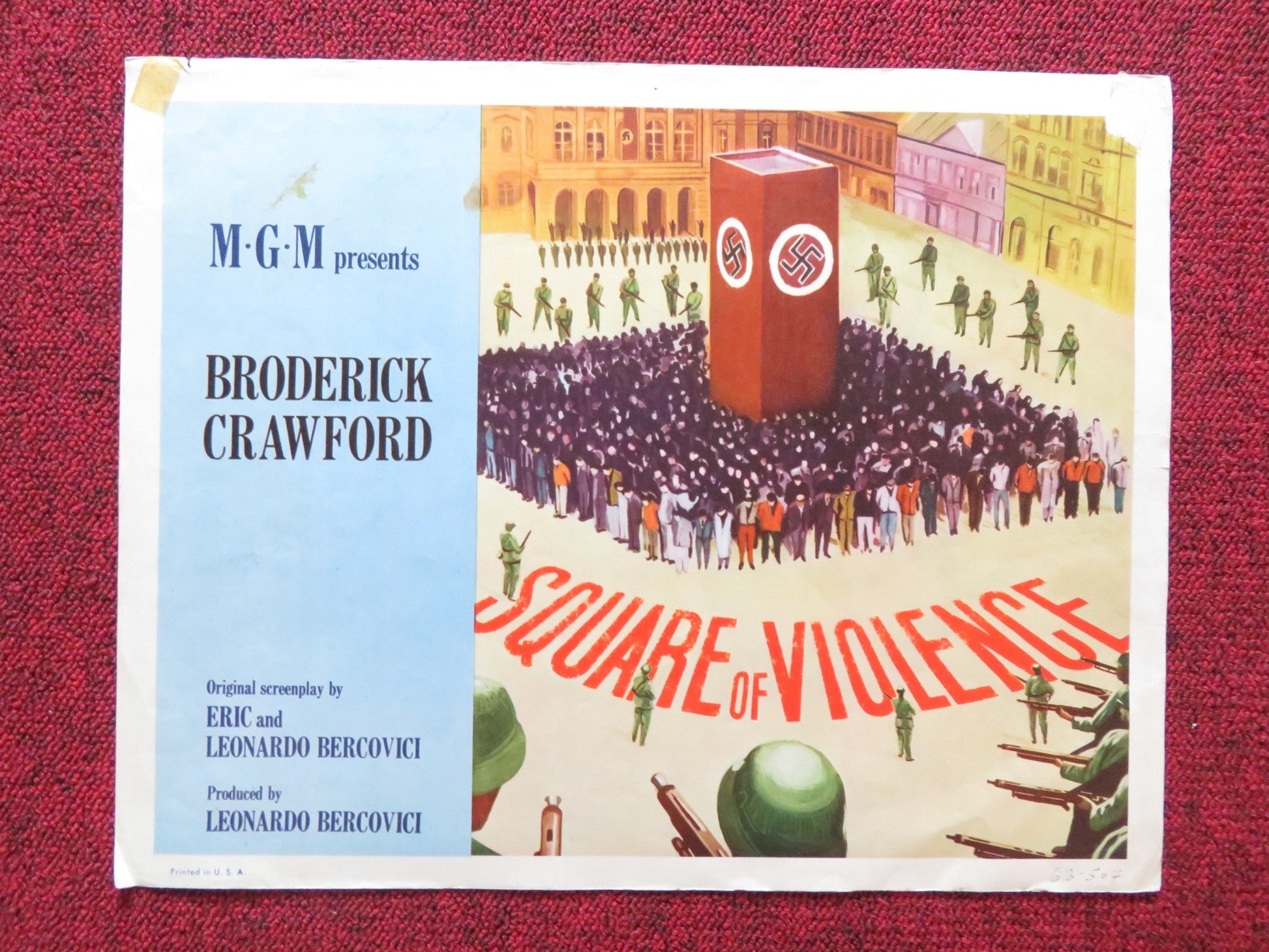 SQUARE OF VIOLENCE US LOBBY CARD FULL SET BRODERICK CRAWFORD 1963 Rendezvous Cinema Movie posters