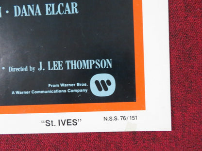 ST. IVES FOLDED US ONE SHEET POSTER CHARLES BRONSON JOHN HOUSEMAN 1976 Rendezvous Cinema Movie posters