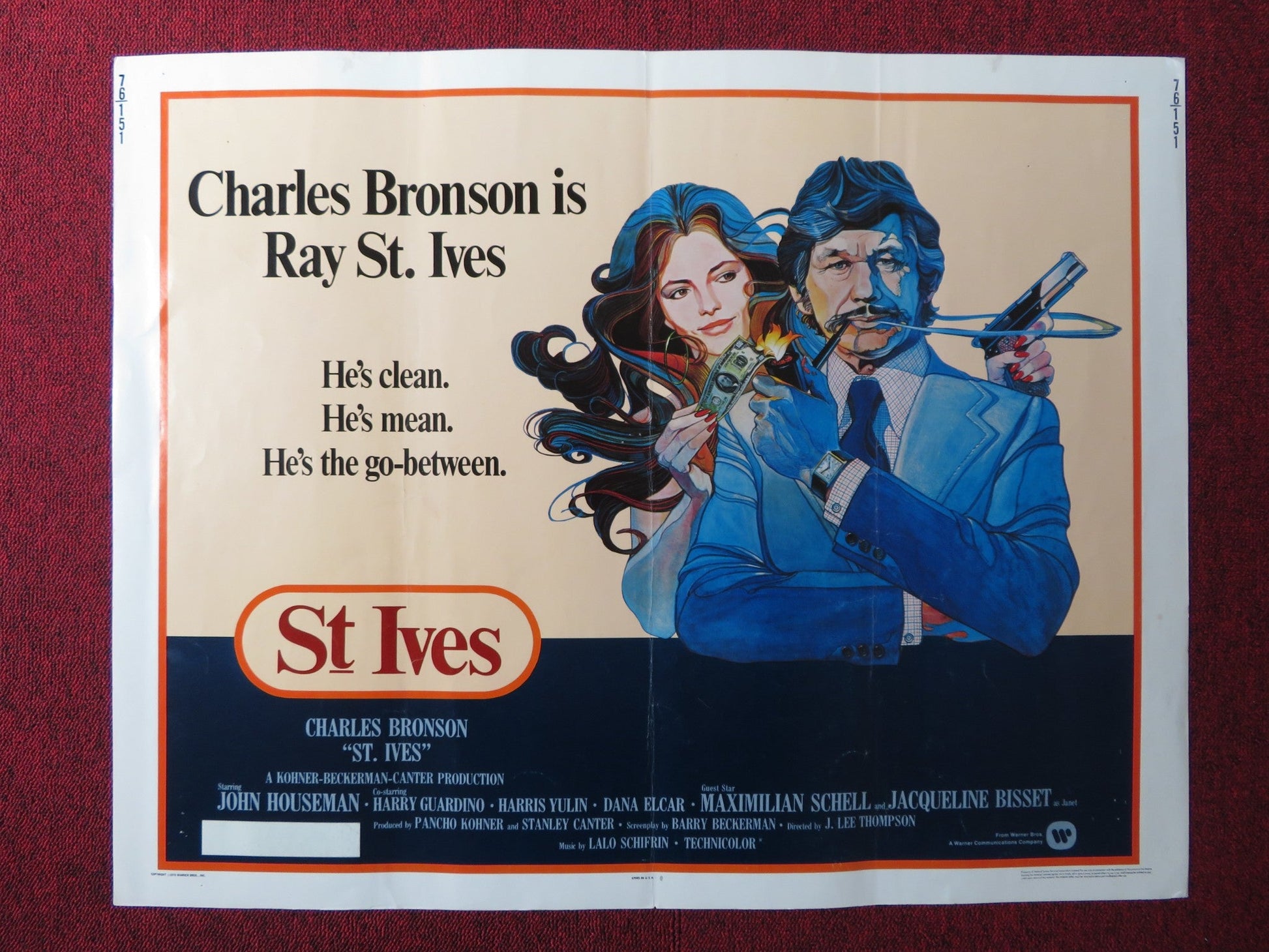 ST IVES US HALF SHEET (22"x 28") POSTER CHARLES BRONSON JOHN HOUSEMAN 1976 Rendezvous Cinema Movie posters