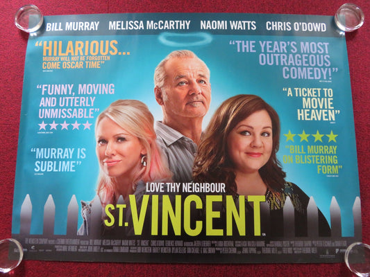 ST. VINCENT UK QUAD (30"x 40") ROLLED POSTER BILL MURRAY NAOMI WATTS 2014 Rendezvous Cinema Movie posters