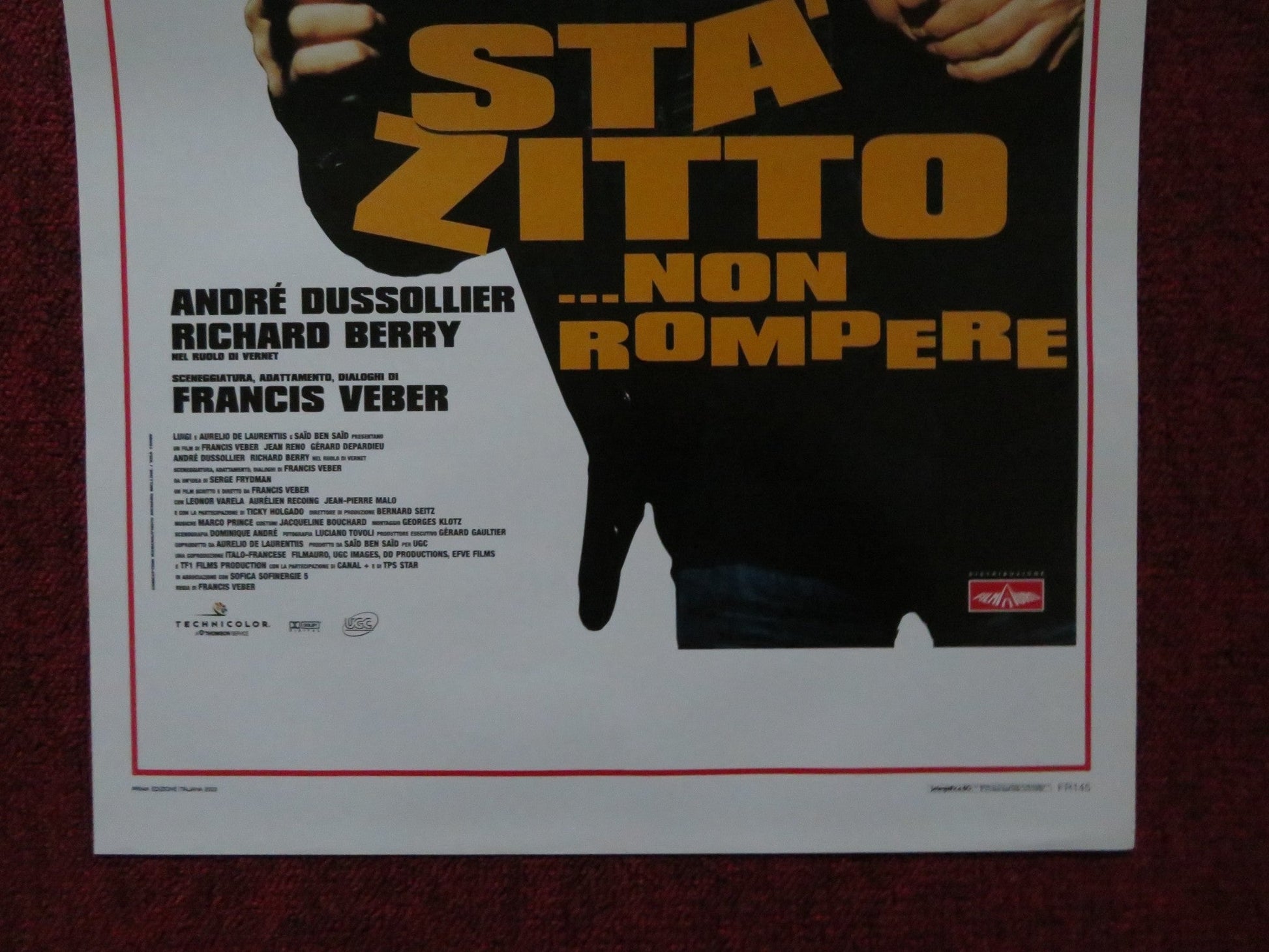 STA ZITTO NON ROMPERE ITALIAN LOCANDINA POSTER JEAN RENO GERARD DEPARDDIEU 2003 Rendezvous Cinema Movie posters