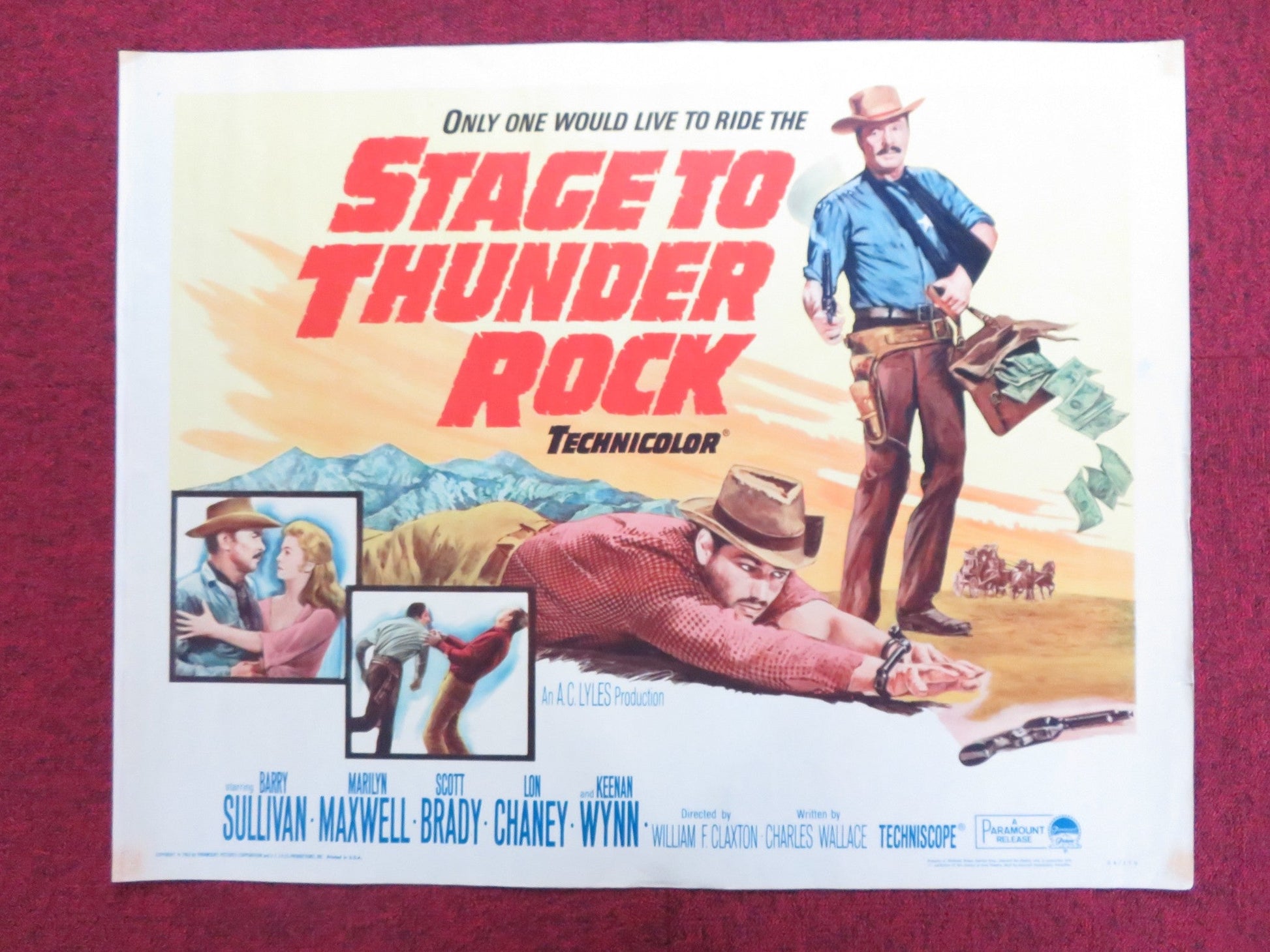 STAGE TO THUNDER ROCK US HALF SHEET (22"x 28") POSTER BARRY SULLIVAN MAX 1964 Rendezvous Cinema Movie posters