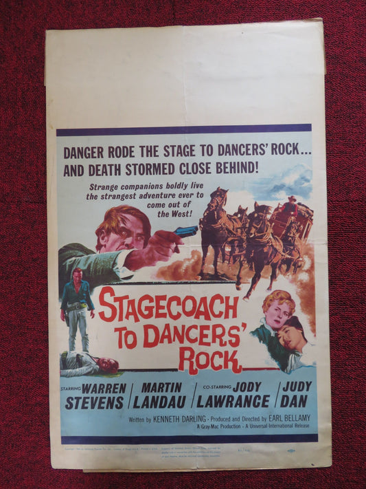 STAGECOACH TO DANCERS' ROCK WINDOW CARD (14"x 22") POSTER WARREN S. MARTIN 1962 Rendezvous Cinema Movie posters