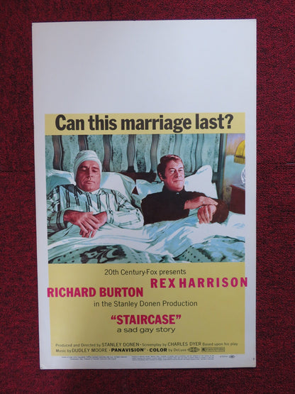 STAIRCASE WINDOW CARD (14"x 22") POSTER REX HARRISON RICHARD BURTON 1969 Rendezvous Cinema Movie posters