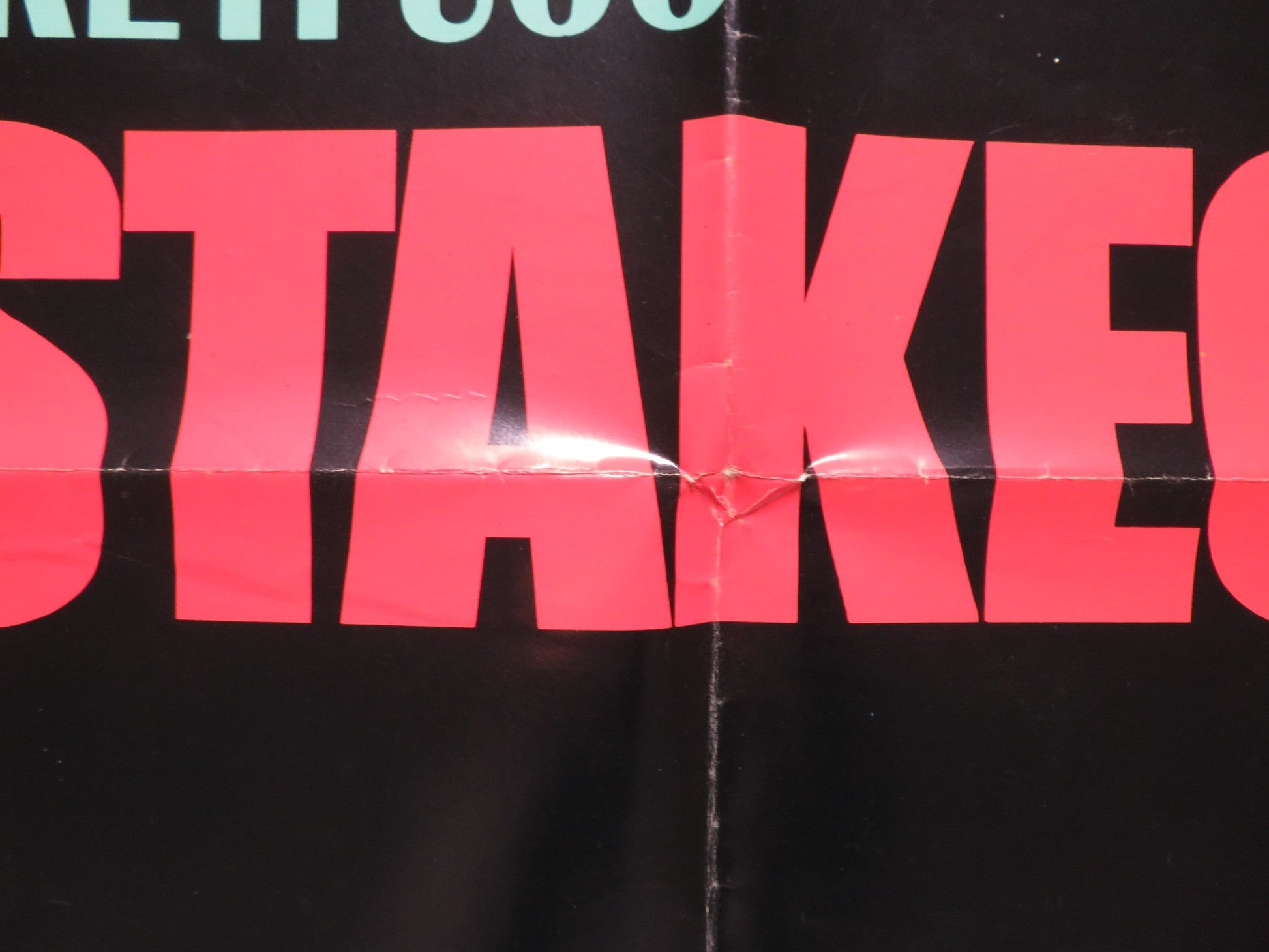 STAKEOUT VHS POSTER UK QUAD POSTER FOLDED RICHARD DREYFUSS EMILIO ESTEVEZ 1987 Rendezvous Cinema Movie posters