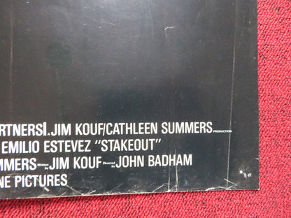 STAKEOUT VHS POSTER UK QUAD POSTER FOLDED RICHARD DREYFUSS EMILIO ESTEVEZ 1987 Rendezvous Cinema Movie posters