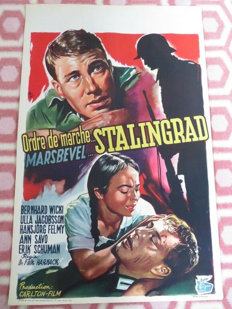 STALINGRAD/ The Restless Night BELGIUM (21"x 14") POSTER 1958 Movie posters