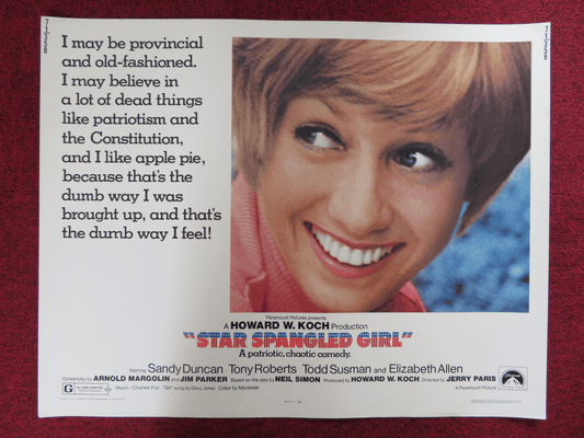 STAR SPANGLED GIRL US HALF SHEET (22"x 28") POSTER SANDY DUNCAN TONY ROBERTS '71 Rendezvous Cinema Movie posters