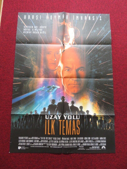 STAR TREK FIRST CONTACT FOLDED TURKISH ONE SHEET POSTER PATRICK STEWART 1996 - Rendezvous Cinema