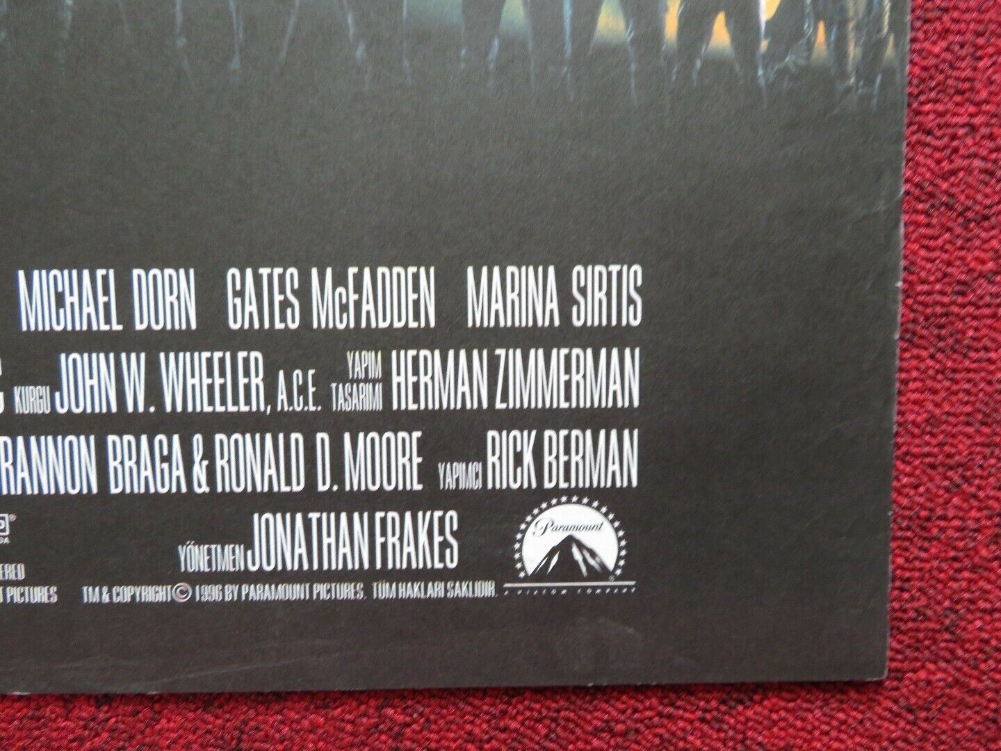 STAR TREK FIRST CONTACT FOLDED TURKISH ONE SHEET POSTER PATRICK STEWART 1996 - Rendezvous Cinema