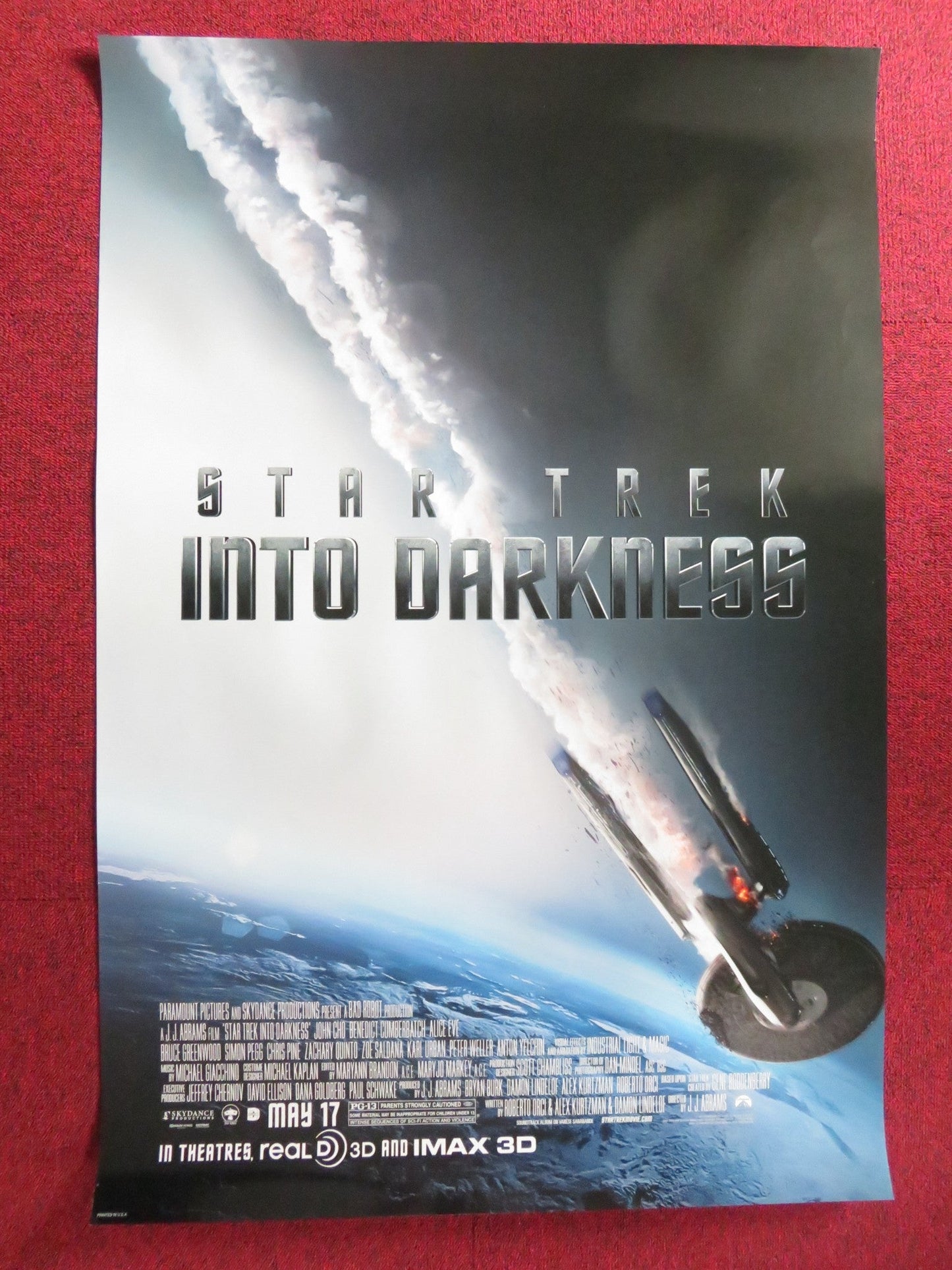 STAR TREK INTO DARKNESS US ONE SHEET ROLLED POSTER LEONARD NIMOY CHRIS PINE 2013 Rendezvous Cinema Movie posters