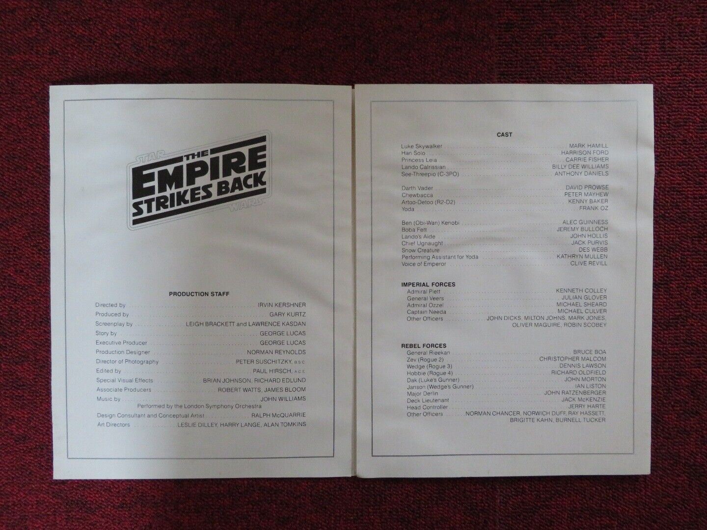 STAR WARS: EPISODE V - THE EMPIRE STRIKES BACK PRESS PACK COVER GEORGE LUCAS '80 Movie posters