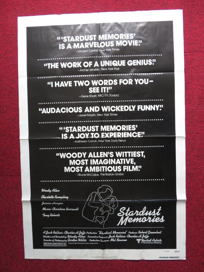 STARDUST MEMORIES - REVIEW FOLDED US ONE SHEET POSTER WOODY ALLEN 1980 Rendezvous Cinema Movie posters