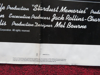 STARDUST MEMORIES - REVIEW FOLDED US ONE SHEET POSTER WOODY ALLEN 1980 Rendezvous Cinema Movie posters