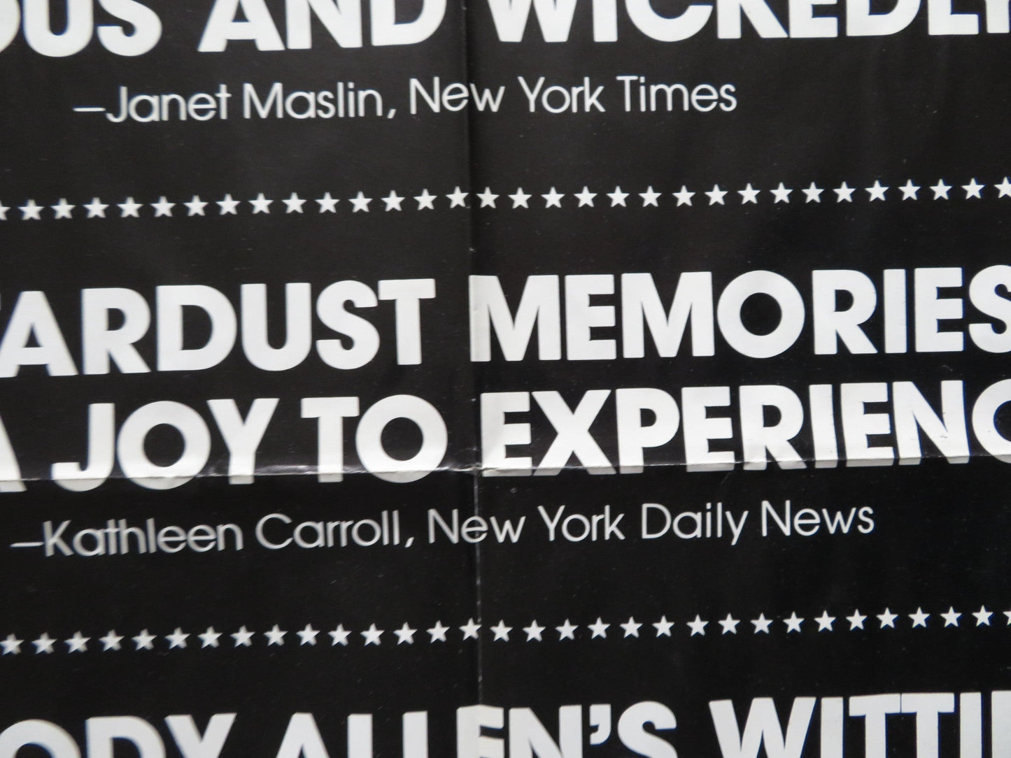 STARDUST MEMORIES - REVIEW FOLDED US ONE SHEET POSTER WOODY ALLEN 1980 Rendezvous Cinema Movie posters