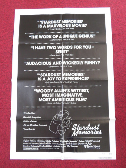 STARDUST MEMORIES - REVIEW FOLDED US ONE SHEET POSTER WOODY ALLEN RAMPLING 1980 Rendezvous Cinema Movie posters