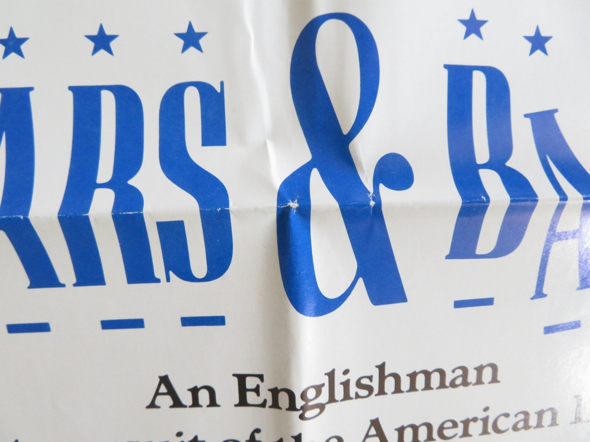 STARS AND BARS FOLDED US ONE SHEET POSTER DANIEL DAY LEWIS HARRY D. STANTON 1988 Rendezvous Cinema Movie posters