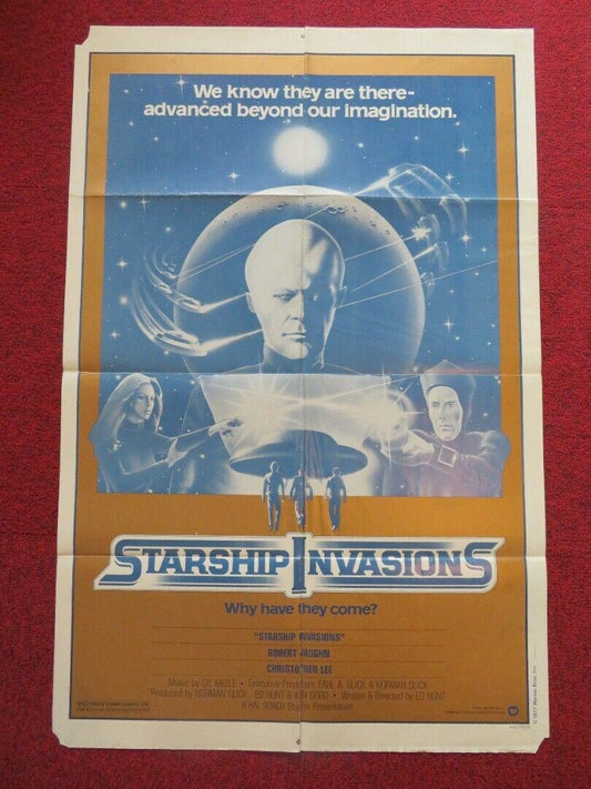 STARSHIP INVASIONS FOLDED US ONE SHEET POSTER ROBERT VAUGHN CHRISTOPHER LEE 1977 Movie posters