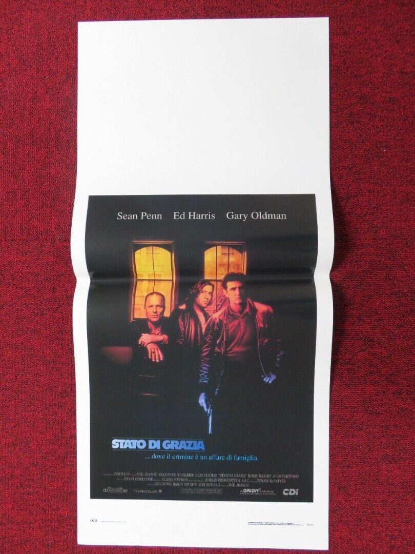 STATE OF GRACE ITALIAN LOCANDINA (27.5"x13") POSTER SEAN PENN ED HARRIS 1991 - Rendezvous Cinema