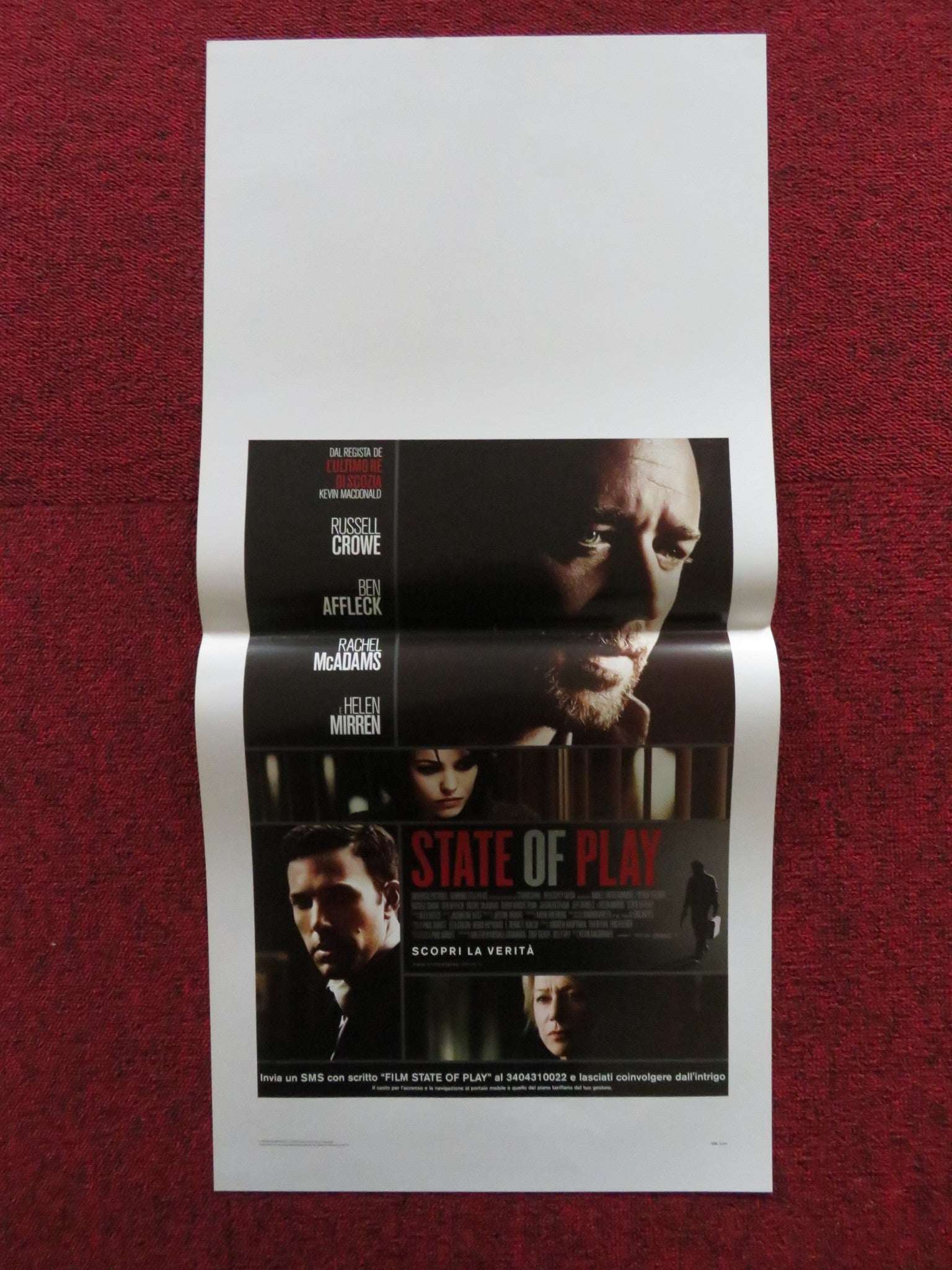 STATE OF PLAY ITALIAN LOCANDINA POSTER RUSSELL CROWE BEN AFFLECK 2009 Rendezvous Cinema Movie posters