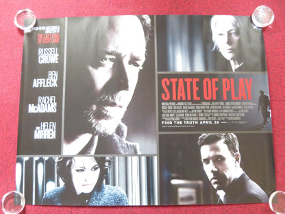 STATE OF PLAY UK QUAD (30"x 40") ROLLED POSTER RUSSELL CROWE BEN AFFLECK 2009 Rendezvous Cinema Movie posters
