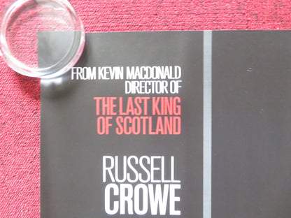STATE OF PLAY UK QUAD (30"x 40") ROLLED POSTER RUSSELL CROWE BEN AFFLECK 2009 Rendezvous Cinema Movie posters