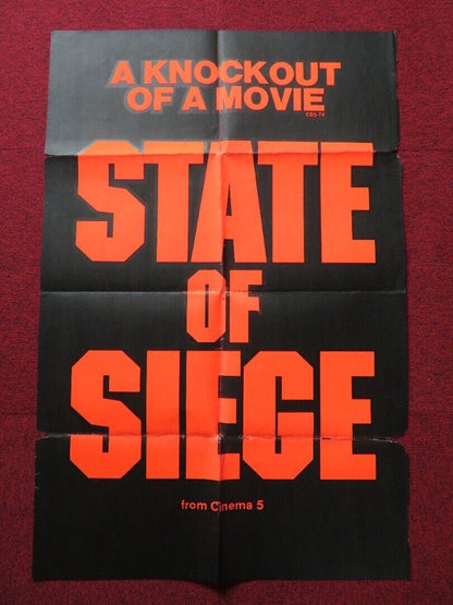 STATE OF SIEGE FOLDED US ONE SHEET POSTER YVES MONTAND RENATO SALVATORI 1972 Movie posters