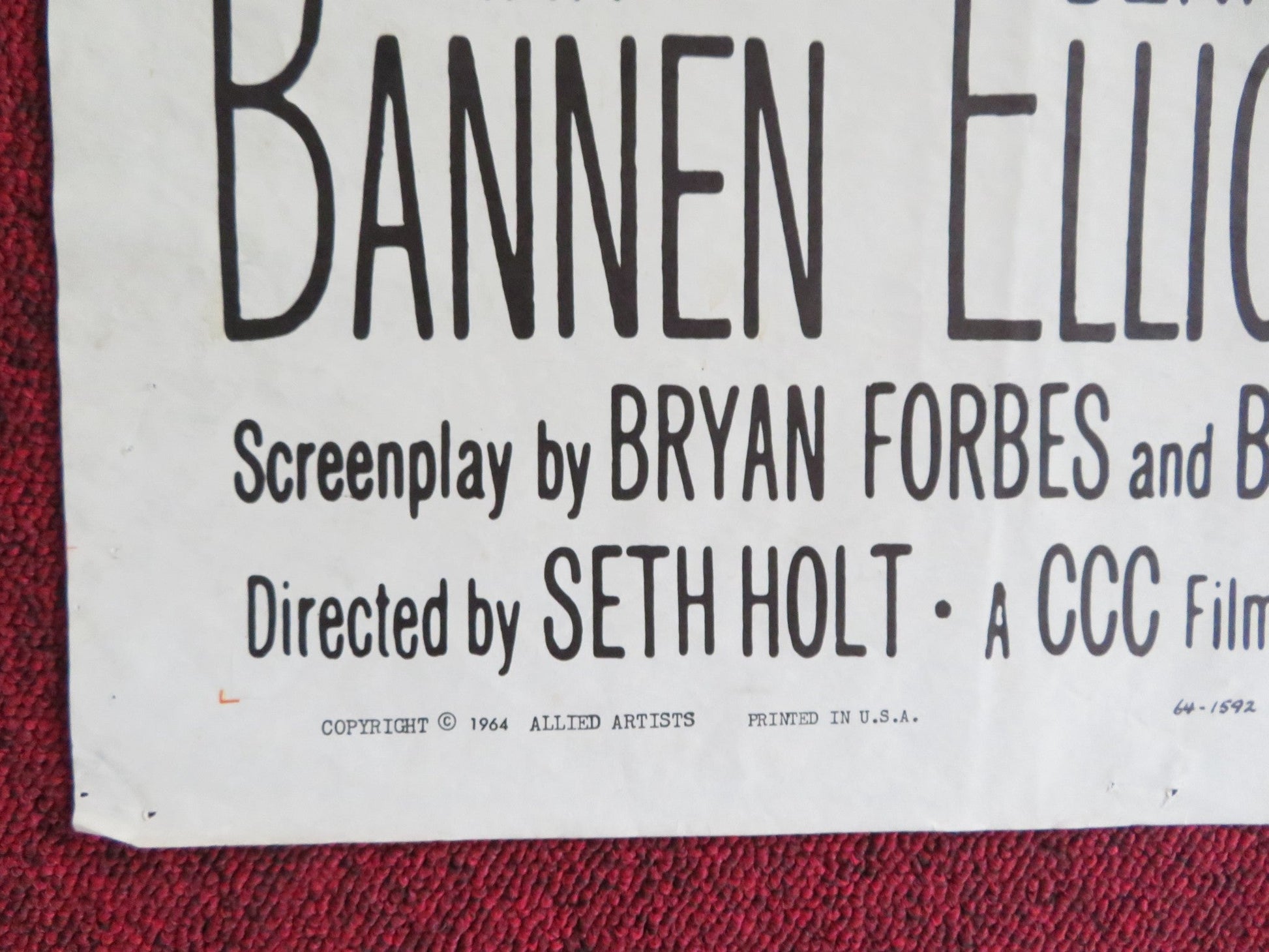 STATION SIX SAHARA FOLDED US ONE SHEET POSTER CARROLL BAKER IAN BANNEN 1964 Rendezvous Cinema Movie posters