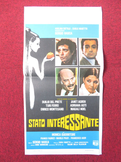 STATO INTERESSANTE ITALIAN LOCANDINA POSTER DUILIO DEL PRETE JANET AGREN 1977 Rendezvous Cinema Movie posters