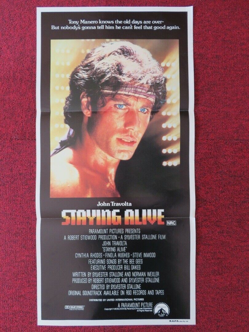 STAYING ALIVE FOLDED AUSTRALIAN DAYBILL POSTER JOHN TRAVOLTA CYNTHIA RHODES 1983 Movie posters
