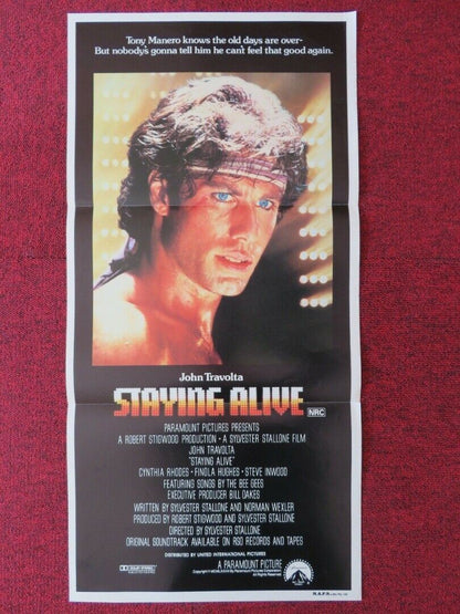 STAYING ALIVE FOLDED AUSTRALIAN DAYBILL POSTER JOHN TRAVOLTA CYNTHIA RHODES 1983 Movie posters